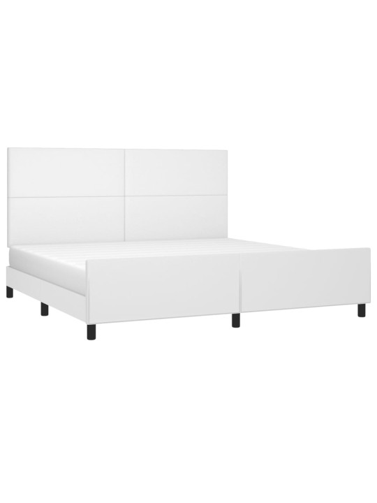 Rám postele s čelem bílý 200x200 cm umělá kůže