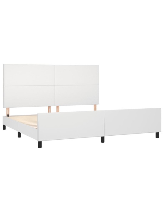 Rám postele s čelem bílý 200x200 cm umělá kůže