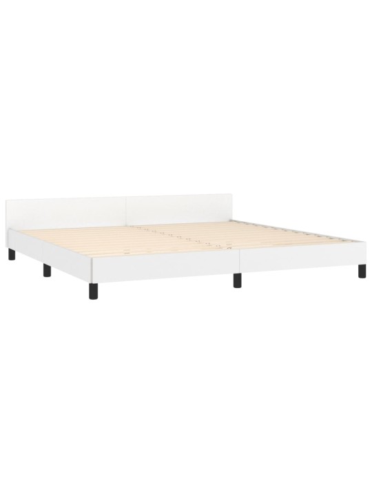 Rám postele s čelem bílý 200x200 cm umělá kůže