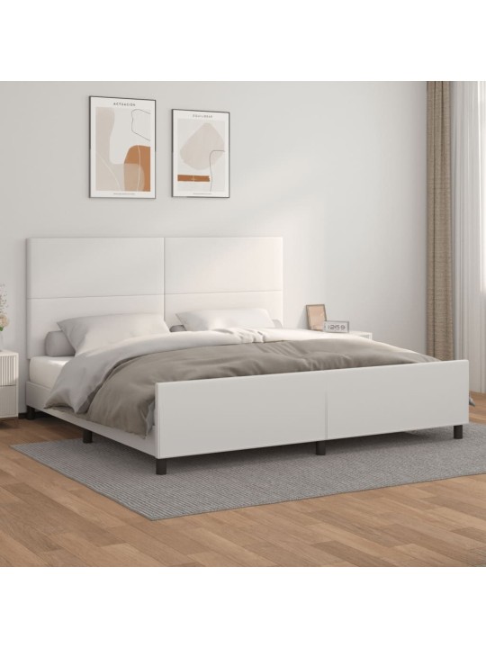 Rám postele s čelem bílý 200x200 cm umělá kůže