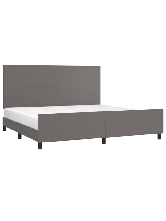 Rám postele s čelem šedý 200x200 cm umělá kůže