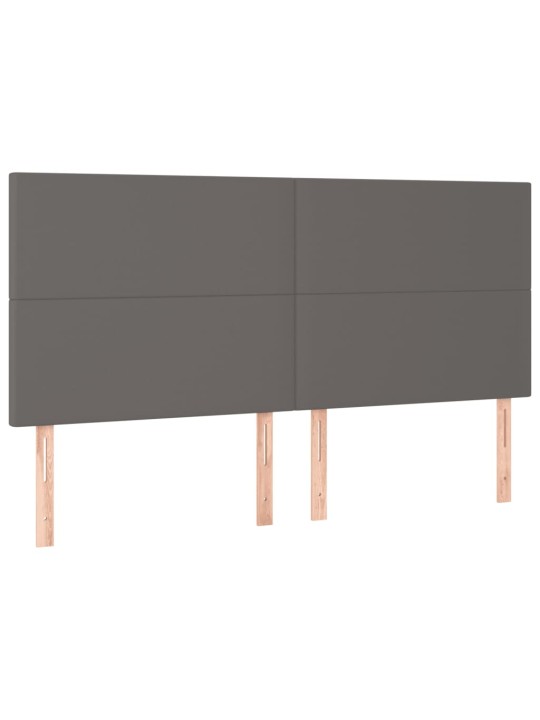 Rám postele s čelem šedý 200x200 cm umělá kůže