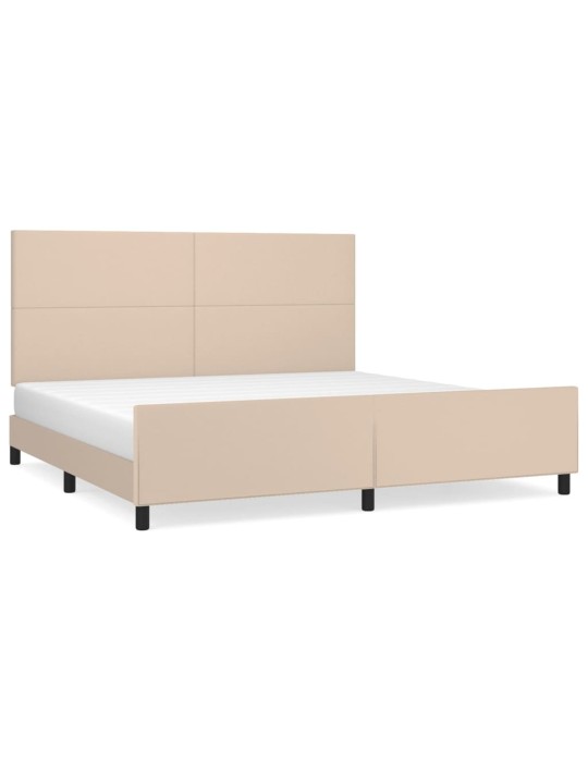 Rám postele s čelem cappuccino 200x200 cm umělá kůže