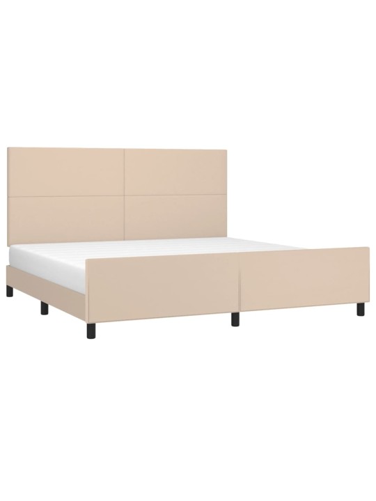 Rám postele s čelem cappuccino 200x200 cm umělá kůže