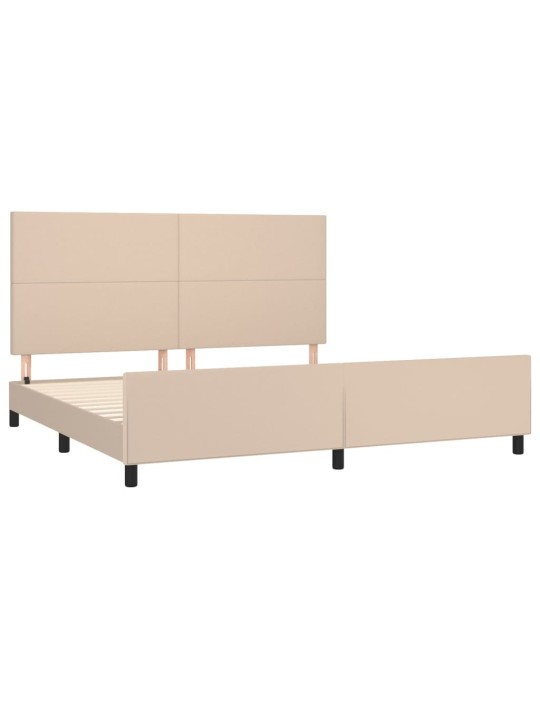 Rám postele s čelem cappuccino 200x200 cm umělá kůže