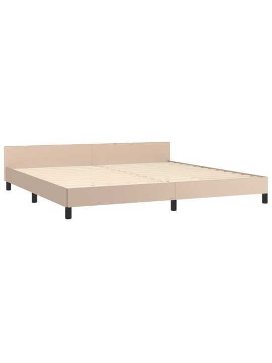 Rám postele s čelem cappuccino 200x200 cm umělá kůže