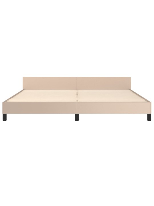 Rám postele s čelem cappuccino 200x200 cm umělá kůže