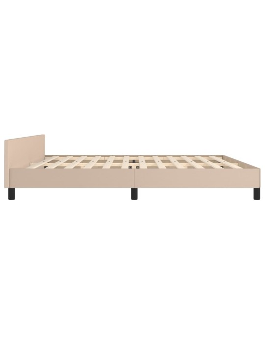 Rám postele s čelem cappuccino 200x200 cm umělá kůže