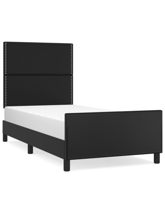 Rám postele s čelem černý 80 x 200 cm umělá kůže