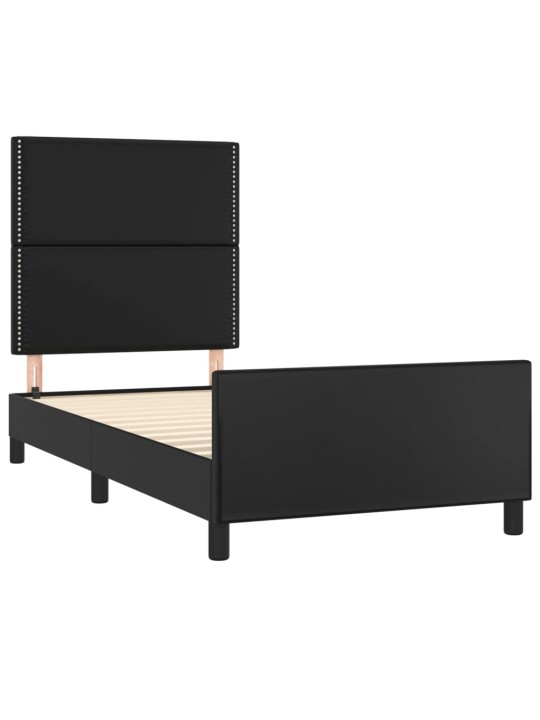 Rám postele s čelem černý 80 x 200 cm umělá kůže