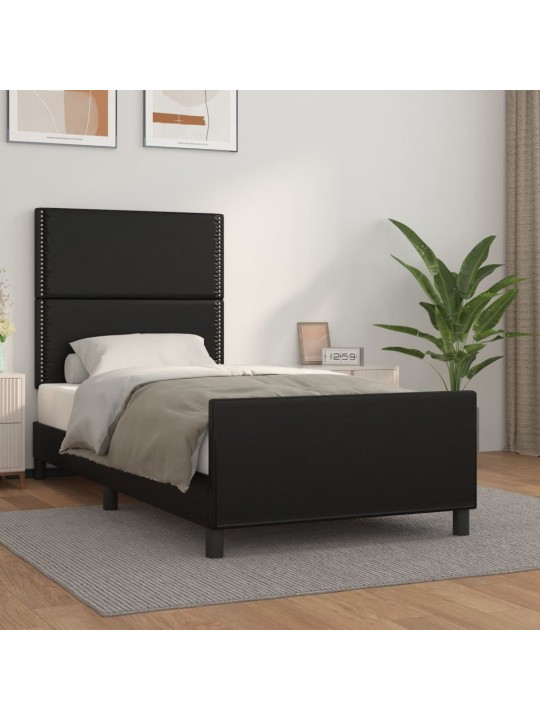 Rám postele s čelem černý 80 x 200 cm umělá kůže