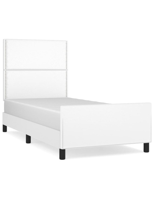 Rám postele s čelem bílý 80 x 200 cm umělá kůže