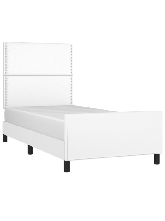 Rám postele s čelem bílý 80 x 200 cm umělá kůže