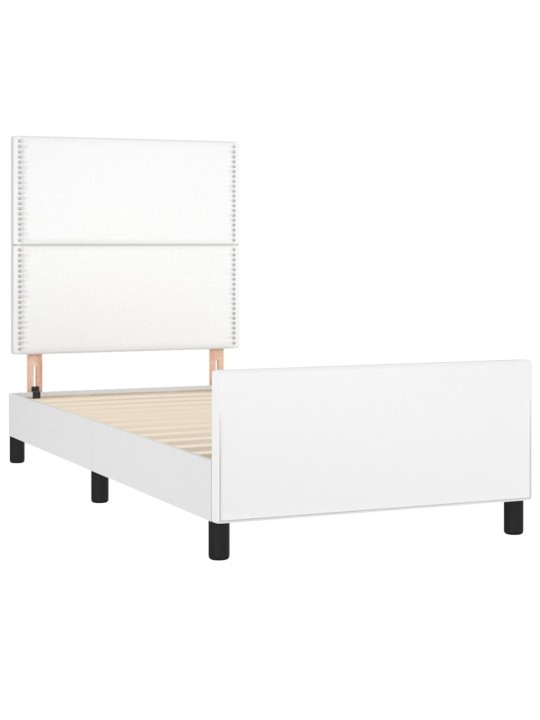 Rám postele s čelem bílý 80 x 200 cm umělá kůže