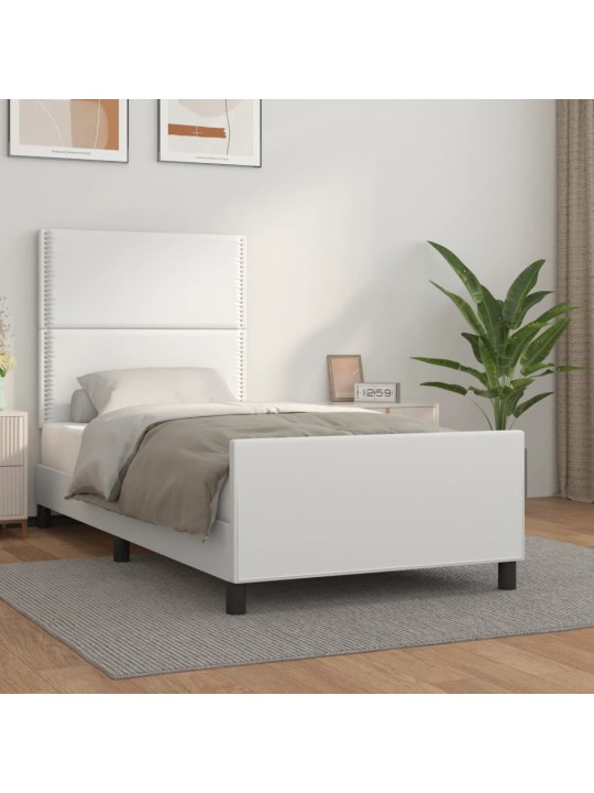 Rám postele s čelem bílý 80 x 200 cm umělá kůže
