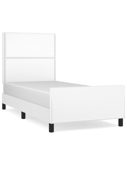 Rám postele s čelem bílý 90x190 cm umělá kůže