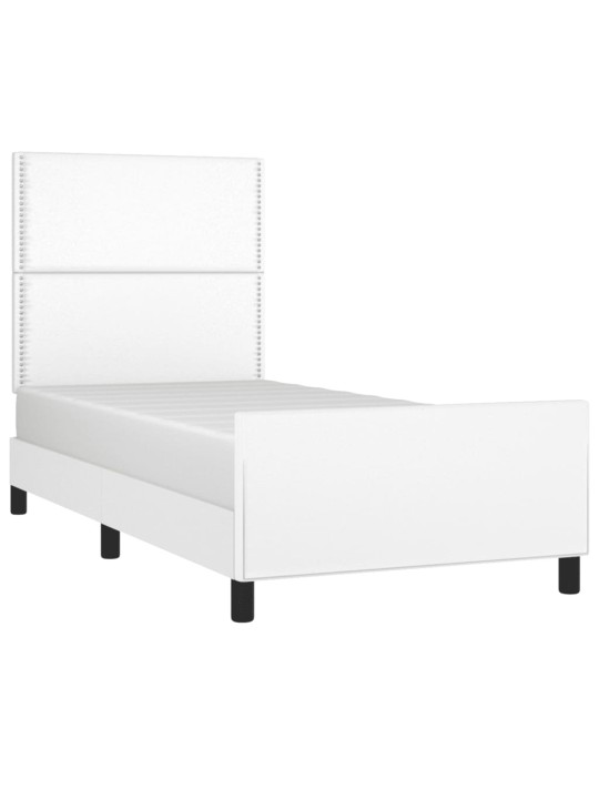 Rám postele s čelem bílý 90x190 cm umělá kůže