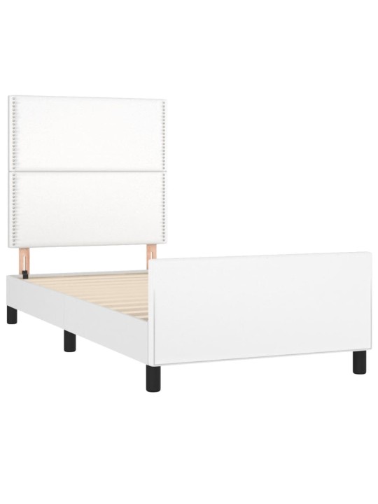 Rám postele s čelem bílý 90x190 cm umělá kůže