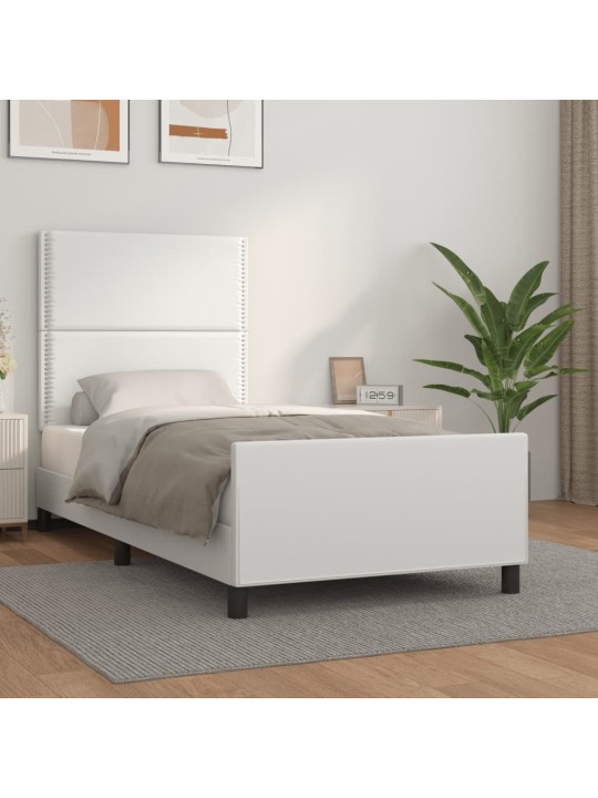 Rám postele s čelem bílý 90x190 cm umělá kůže