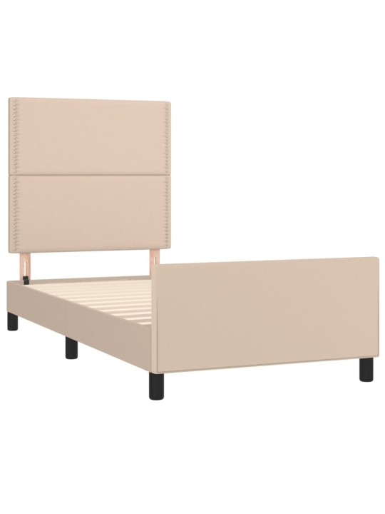 Rám postele s čelem cappuccino 90x190 cm umělá kůže