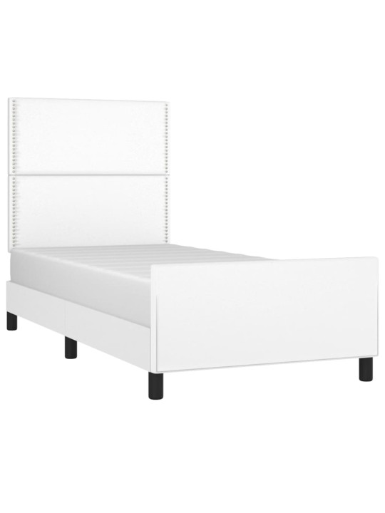 Rám postele s čelem bílý 90x200 cm umělá kůže