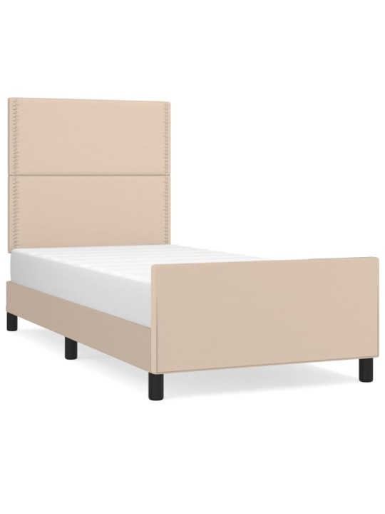 Rám postele s čelem cappuccino 90x200 cm umělá kůže