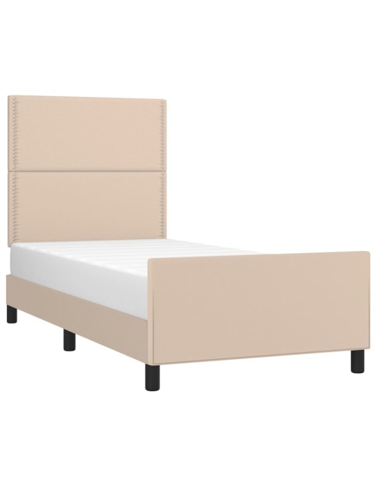 Rám postele s čelem cappuccino 90x200 cm umělá kůže