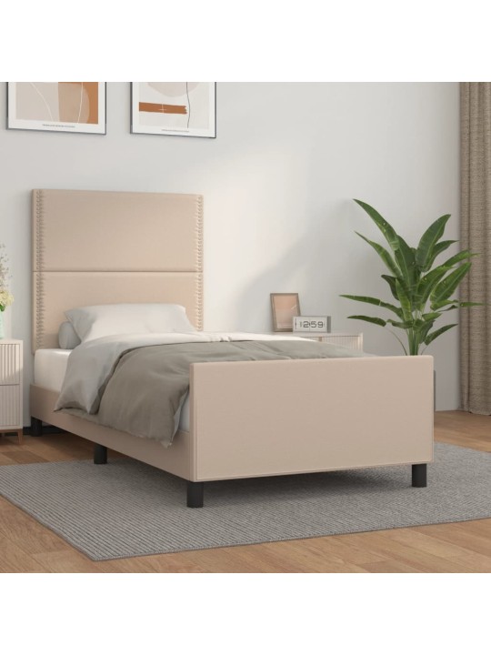 Rám postele s čelem cappuccino 90x200 cm umělá kůže