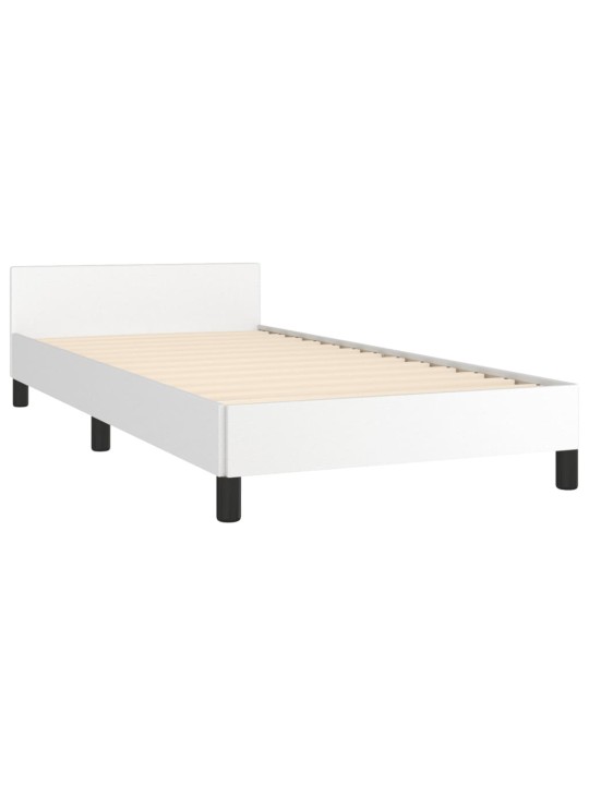 Rám postele s čelem bílý 100x200 cm umělá kůže