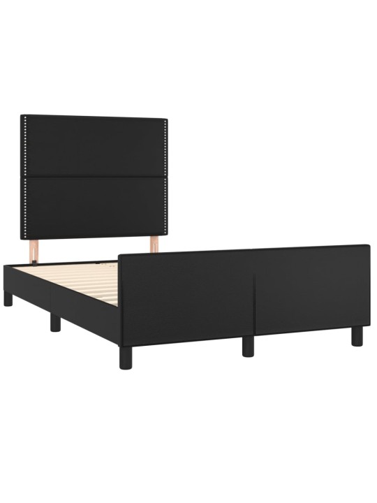 Rám postele s čelem černý 120 x 200 cm umělá kůže