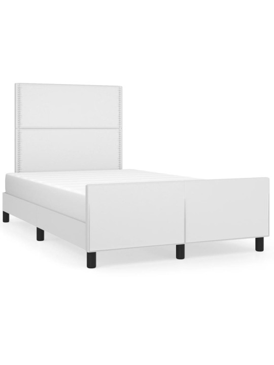 Rám postele s čelem bílý 120x200 cm umělá kůže