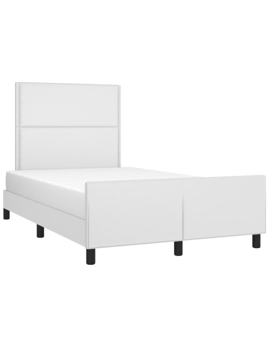 Rám postele s čelem bílý 120x200 cm umělá kůže