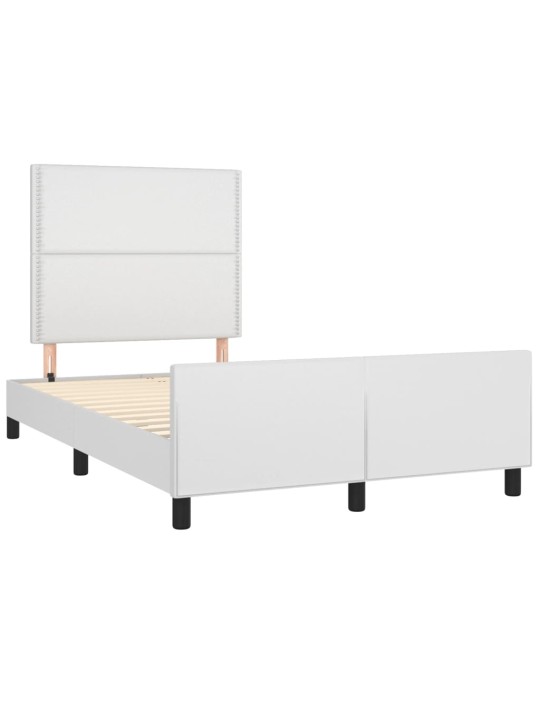 Rám postele s čelem bílý 120x200 cm umělá kůže