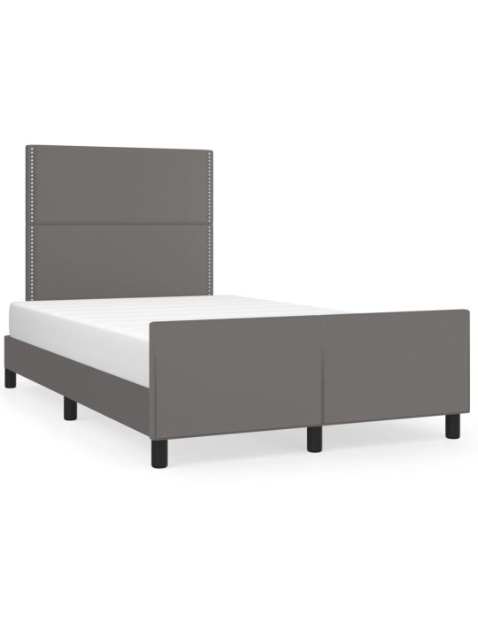 Rám postele s čelem šedý 120x200 cm umělá kůže