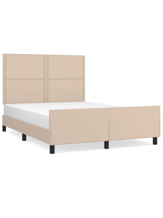 Rám postele s čelem cappuccino 140x190 cm umělá kůže