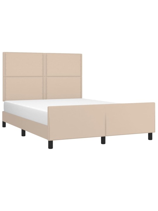 Rám postele s čelem cappuccino 140x190 cm umělá kůže