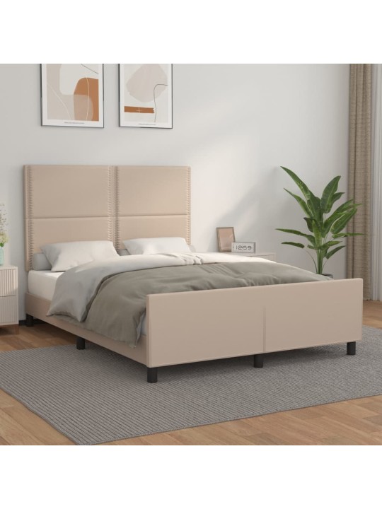 Rám postele s čelem cappuccino 140x190 cm umělá kůže