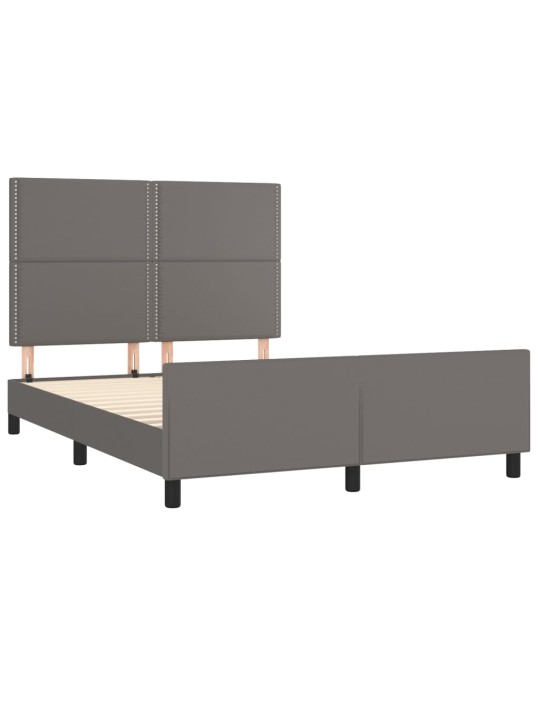 Rám postele s čelem šedý 140x200 cm umělá kůže
