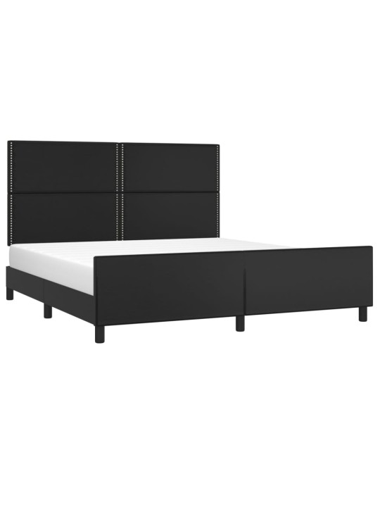 Rám postele s čelem černý 180x200 cm umělá kůže