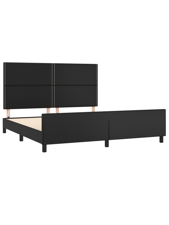 Rám postele s čelem černý 180x200 cm umělá kůže