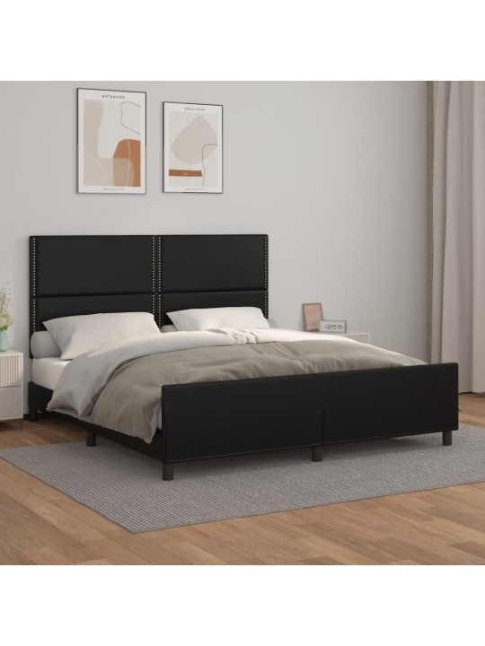 Rám postele s čelem černý 180x200 cm umělá kůže