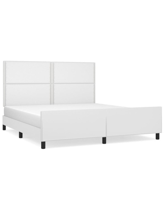 Rám postele s čelem bílý 180x200 cm umělá kůže