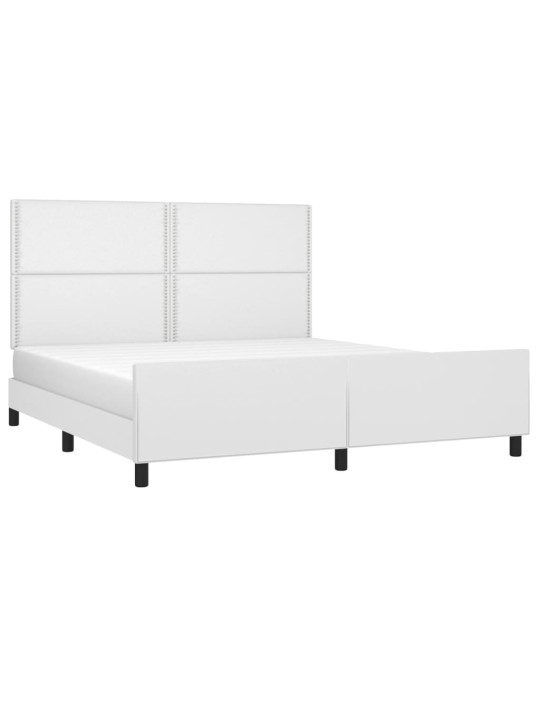 Rám postele s čelem bílý 180x200 cm umělá kůže