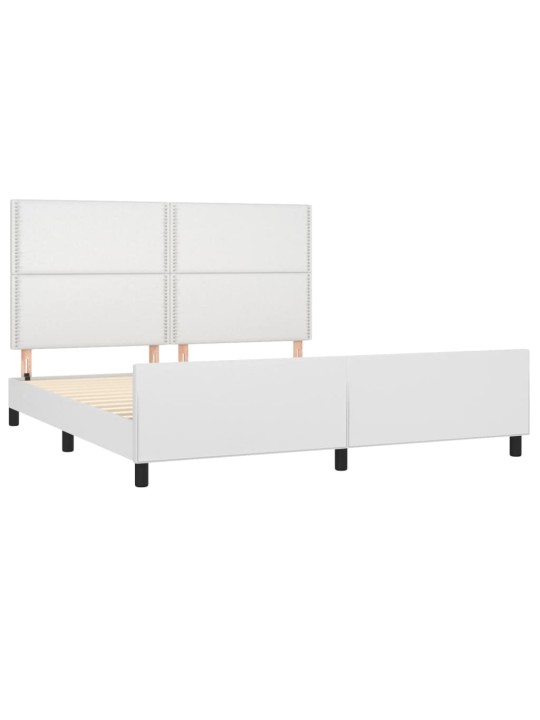 Rám postele s čelem bílý 180x200 cm umělá kůže