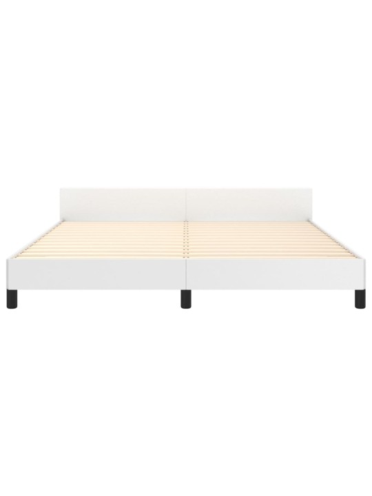 Rám postele s čelem bílý 180x200 cm umělá kůže