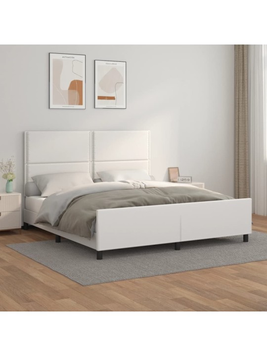 Rám postele s čelem bílý 180x200 cm umělá kůže