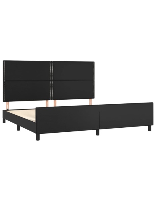 Rám postele s čelem černý 200x200 cm umělá kůže