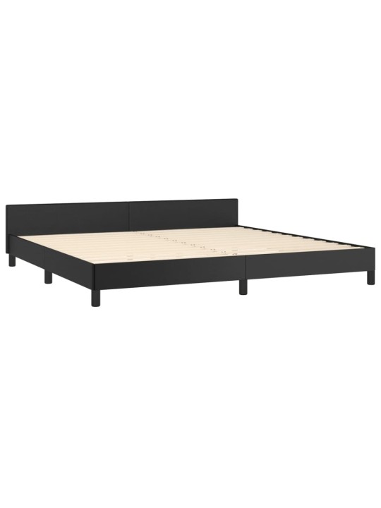 Rám postele s čelem černý 200x200 cm umělá kůže