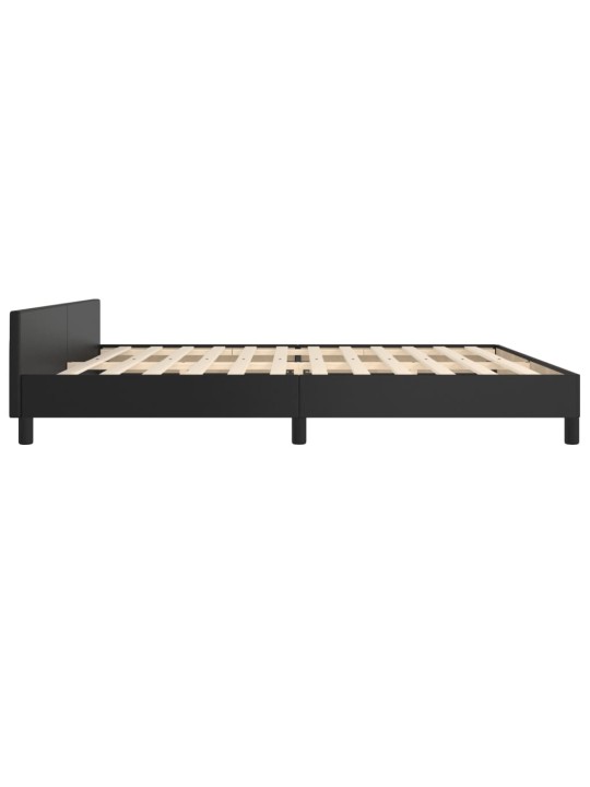 Rám postele s čelem černý 200x200 cm umělá kůže