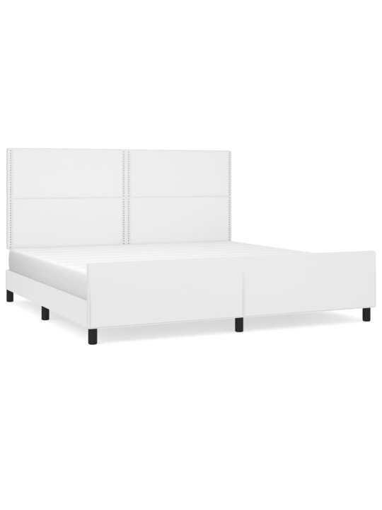 Rám postele s čelem bílý 200x200 cm umělá kůže